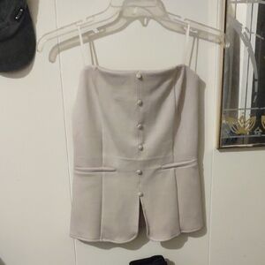 Elegant Cream Button-Down Tank Top